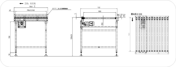 包膠滾筒輸送機示意圖 包膠滾筒輸送機示意圖