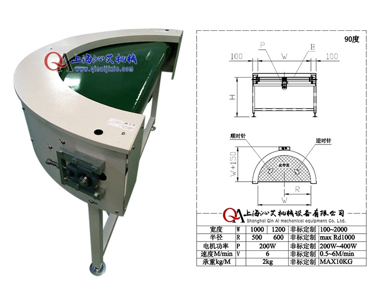 無內半徑轉彎皮帶機示意圖 無內半徑轉彎皮帶機示意圖